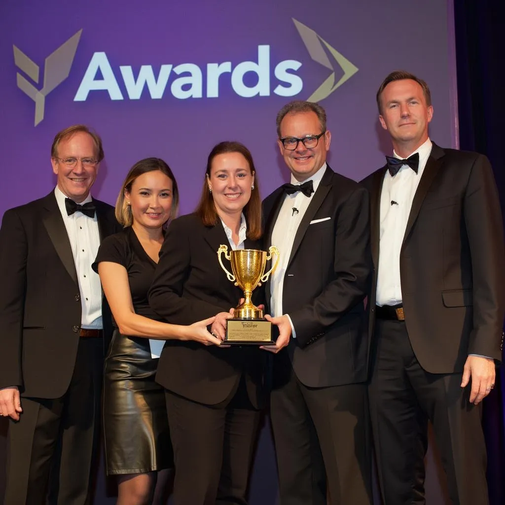 Equipo de ConsultaProf recibiendo premio