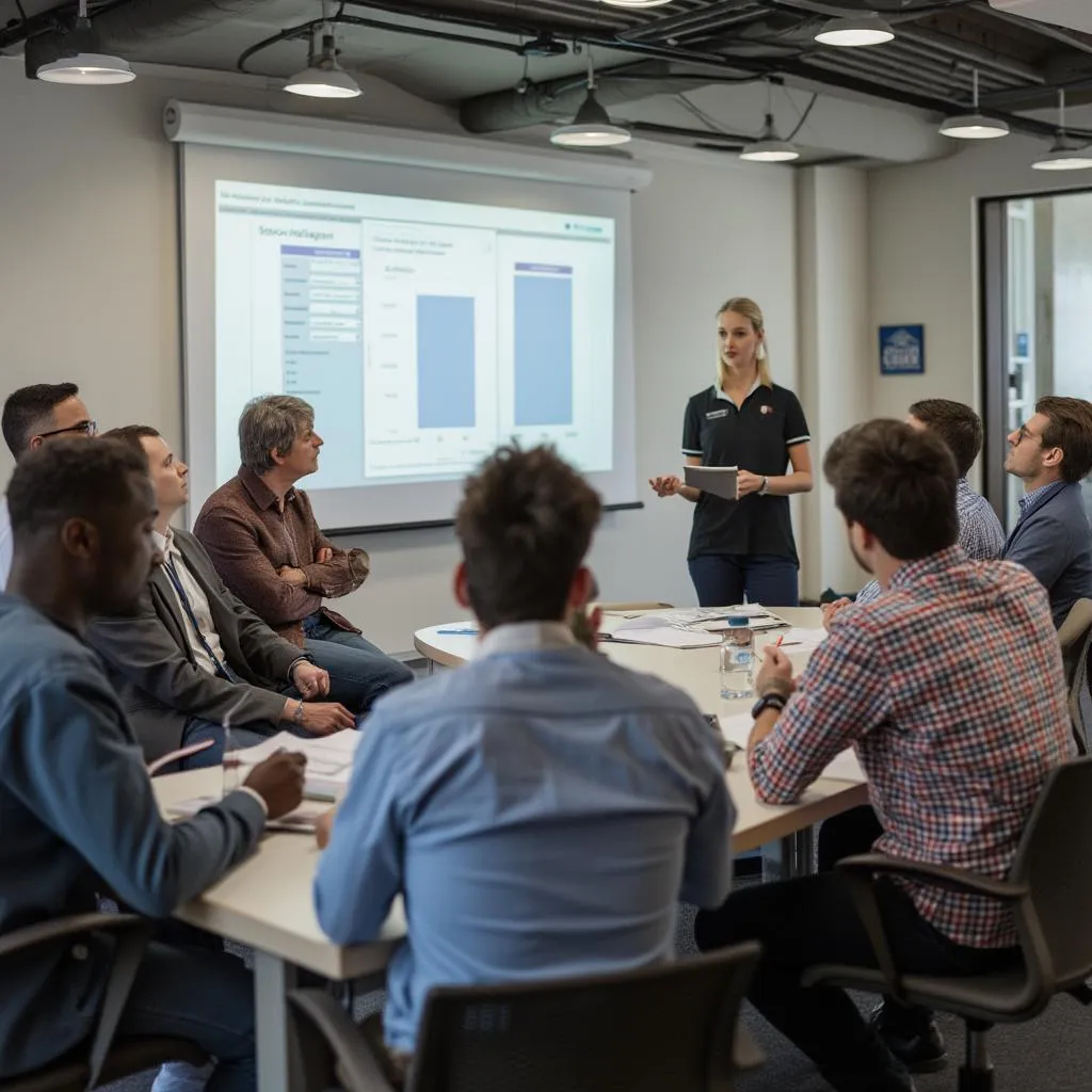 Equipo en sesión de formación